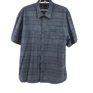 Ocean Current Mens 2XL Short Sleeve Casual Gray Button Front Shirt With Pocket